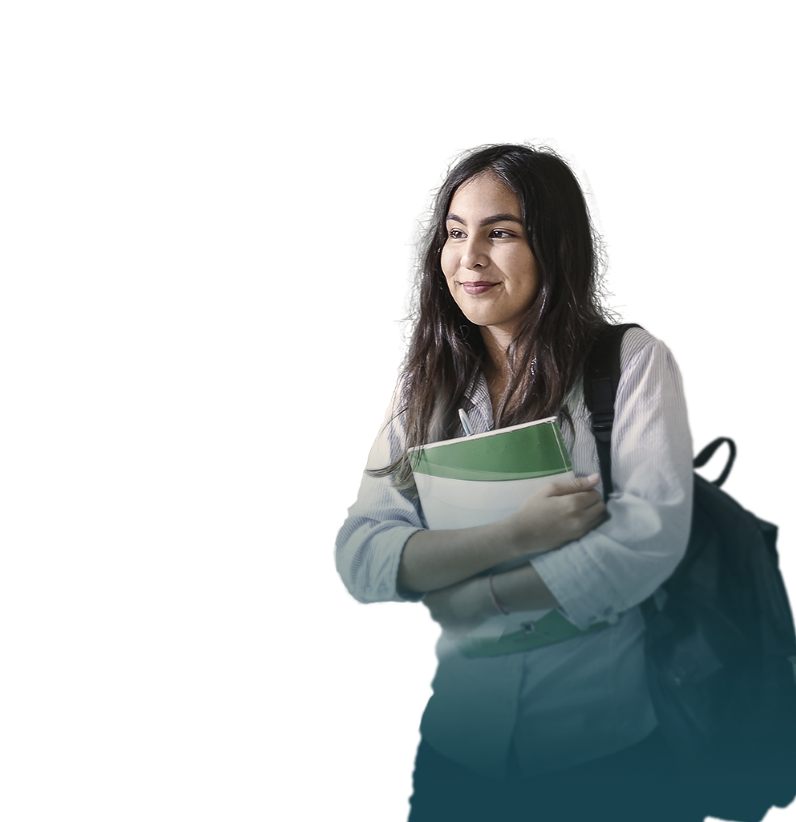Estudiante con mochila y libros